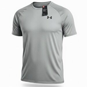 NWT Under Armour The‎ Tech Tee Loose Fit HeatGear T-Shirt Gray Men's Size M